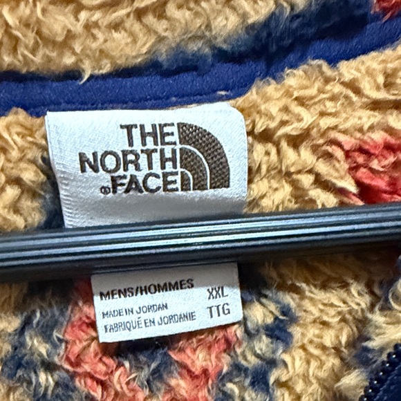 The North Face Hooded Sherpa Pullover - Mustard with Navy & Red Accents - Picture 2 of 7